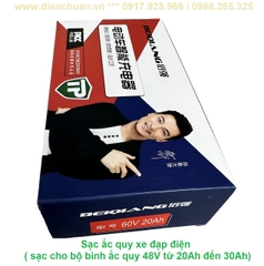 Bộ sạc ắc quy xe đạp điện 60V 20Ah (sạc cho bộ ắc quy 60V từ 20Ah đến 30Ah ) BEIQIANG