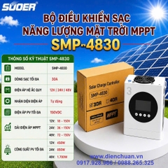 Điều khiển sạc năng lượng mặt trời MPPT 30A Suoer SMP-4830 ( 12V/24V/48V Auto )