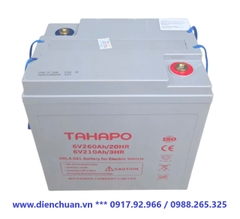 Ắc quy TAHAPO 6V-210Ah/3HR dùng cho xe điện du lịch, xe golf, xe nâng