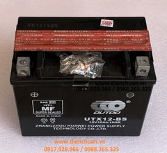 Ắc quy xe máy phân khối lớn, bình phụ xe Volvo, Mercedes UTX12-BS ( 12V 10Ah/10HR)/ Outdo UTX12-BS ( YTX12-BS)