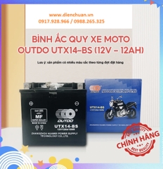 Ắc quy xe máy UTX14-BS 12V 12Ah/10HR- Outdo 12V-12Ah UTX14-BS/ YTX14-BS