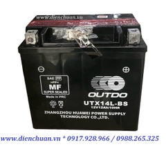 Ắc quy xe máy UTX14L-BS (12V12Ah/10HR)/ Outdo 12V-12Ah UTX14L-BS