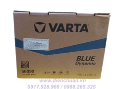 Ắc quy Varta 56090 (12V - 60Ah) / Ắc quy Varta 60Ah Din 56090 cọc thụt, cọc chìm, cọc thấp