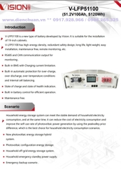 Pin lithium lưu trữ 51.2V-100Ah/5kWh có giao tiếp thương hiệu Vision V-LFP51100
