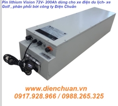 Pin Lithium-Ion Vision 72V 200AH (V-LFP72-200LDB ) dùng cho xe điện- xe golf- xe nâng