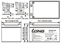 Ắc quy Long WPL12-12 (12V 12Ah )