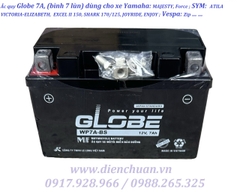 Bình ắc quy GLOBE WP7A-BS 12V 7Ah dùng cho xe máy SYM: Atila, Excel,Shark; Yamaha: Majesty, Force; Vespa : Zip