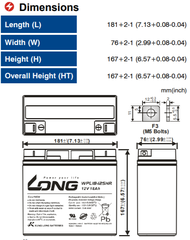 Bình ắc quy Long WPL18-12SHR ( 12V 18Ah)