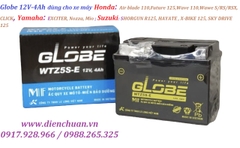 Ắc quy Globe WTZ5S-E 12V-4Ah dùng cho xe máy Air blade 110,Future 125,Wave 110,Wawe S/RS/RSX