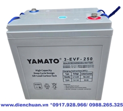 Ắc quy Yamato 3-EVF-250 ( 6V-250Ah ) dùng cho xe điện du lịch, xe golf, xe nâng