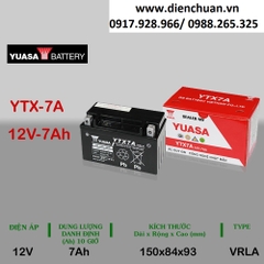Ắc quy xe máy Yuasa YTX7A ( 12V 7Ah/10 HR)