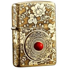 Zippo ngọc hoa mẫu đơn ngọc đỏ