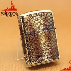 Zippo Armor Copper sói 3 mặt dập nổi