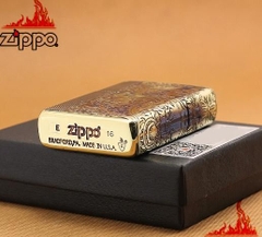 Zippo Armor Copper sói 3 mặt dập nổi 3