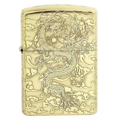 Zippo rồng hoa văn 2 dòng cổ điển