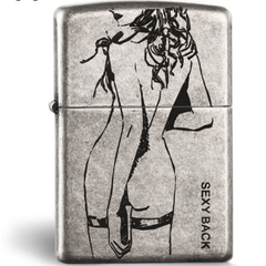 Zippo bạc giả cổ cô gái bờ môi