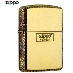 Zippo áo giáp mạ vàng giới hạn hoa văn lượn sóng