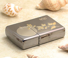 Zippo hoa cúc dưới trăng