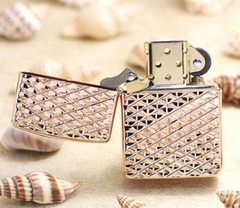 zippo chạm khắc kim cương vàng hồng 1