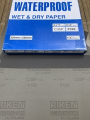 Giấy nhám thô độ hạt P320 Riken CP35, kích thước 230mmx280mm 4