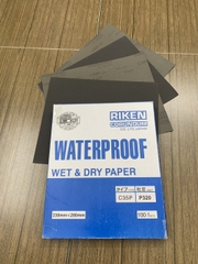 Giấy ráp thô P320 RIKEN CP35 kích thước 9''x11'' chịu nước màu xám 4