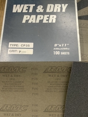 Giấy ráp thô P100 RMC CP35 kích thước 9''x11'' chịu nước màu xám 4