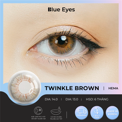 Kính áp tròng Hàn Quốc màu nâu cam nhạt , hiệu ứng phủ bóng TWINKLE BROWN