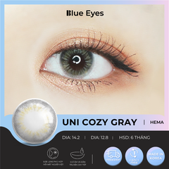 Kính áp tròng Hàn Quốc màu xám sẫm  UNICOZY GRAY, giãn nhẹ DIA 14.0mm.