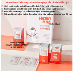 HemoHIM kích thích và sản sinh tế bào miễn dịch NK, cytokine cùng các tế bào bạch cầu từ tuỷ sống  giúp phục hồi cơ thể suy nhược nhanh chóng  (20ml x 60 gói)– Atomy Hemohim Plus - 애터미 헤모힘 - Атоми ХемоХИМ