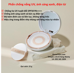 Phấn chống nắng và trang điểm cùng lúc chống tia cực tím cao SPF 50+ PA++++ và ánh sáng xanh từ thiết bị điện tử cùng khả năng làm trắng và cải thiện nếp nhăn vượt trội (15g)Atomy Urban Shield Sun Cushion - 앱솔루트 어반 쉴드 선쿠션 - Атоми Абсолют Солнцезащитный Кушон