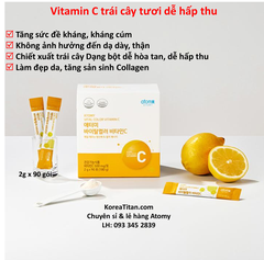 Vitamin C trái cây 500mg, hấp thu nhanh, không gây hại dạ dày, tăng sức đề kháng, làm đẹp da, ngăn ngừa cảm cúm  - Atomy Vita Color  Vitamin C 500mg - 애터미 비타컬러 비타민C - 500mg - Атоми Витамин С