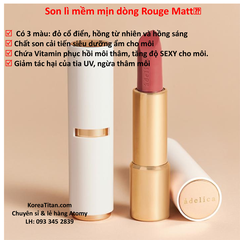 Son lì nhiều dưỡng 3 tone màu, với màu sắc chân thật không có độ bóng  lên màu sống động  thể hiện sự tinh tế và mạnh mẽ - Atomy Adelica Lip Rouge Matte  - 아델리카 립루즈 매트  - Аделика Липруже Мат