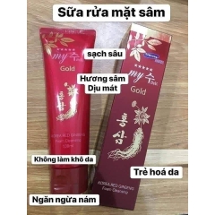 Sữa rửa mặt trắng da và sạch sâu chiết xuất từ Hồng Sâm Đỏ My Gold Hàn Quốc 130ml