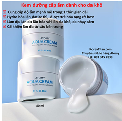 Kem dưỡng ẩm và làm trắng da chứa dinh dưỡng cao, chậm lão hóa và ngăn dị ứng da 80ml - Atomy Aqua Cream - 애터미 아쿠아 수분크림 -  Atomy Aqua Увлажняющий крем