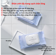 Khăn ướt tẩy trang mạnh mẽ và làm sạch sâu chỉ 1 miếng với ngay cả trang điểm đậm cùng dưỡng ẩm cao mà không gây kích ứng da - Atomy Cleansing Wipes - 애터미 클렌징 티슈 - Очищающие салфетки Atomy