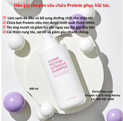 Dầu gội dành cho tóc yếu, xơ rối, gãy rụng chứa protein nuôi dưỡng và phục hồi chuyên sâu 400ml - 애터미 프로틴 인텐시브 샴푸 - Атоми Интенсивный Протеиновый шампунь