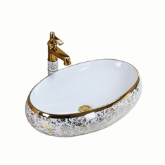 LAVABO TRÒN HOA VĂN ĐẶT DƯƠNG BÀN 8170G