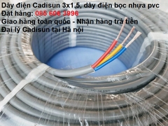 Dây điện Cadisun 3x1.5mm, dây điện bọc nhựa pvc giá rẻ tại Hà đông, hà nội