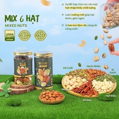 Mix 6 loại hạt tách vỏ hũ 500gr
