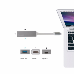 Cổng Nối Letouch USB 3.0 Type-C HDMI Hub Grey