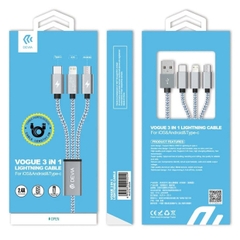 Cáp Devia 3 Đầu Lightning 1.5M
