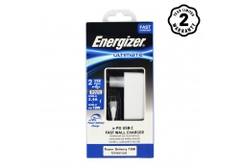 Sạc Energizer 30W PD18W 1USB-C/1USB, kèm cáp USB-C2 màu trắng - AC11PFEUUCC3