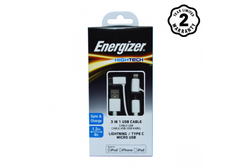 Cáp 3in1 Energizer màu trắng - C11UBX3CFWH4