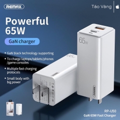 Củ sạc nhanh 2 cổng 65W Remax RP-U50