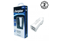 Sạc Ô tô 2 cổng Energizer UL 3.4A màu trắng - DCA2CUWH3