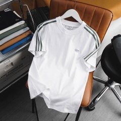 Áo thun coton lacoste mẫu mới 2025 màu trắng