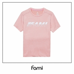Áo thun thể thao Fami Linear Logo mẫu mới 2020, Màu hồng phấn có bigsize
