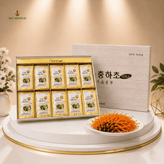 Nước Đông Trùng Hạ Thảo Hàn Quốc Hộp 60 Gói Gỗ Trắng Bio Apgold