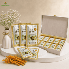 Nước Đông Trùng Hạ Thảo Hàn Quốc Hộp 60 Gói Gỗ Trắng Bio Apgold