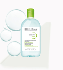 Nước Tẩy Trang Bioderma Eau Micellaire H2O Sébium Nắp Xanh Dành Cho Da Dầu Mụn 500 ml N A O S